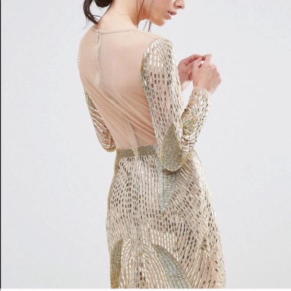 ASOS Gold Beaded Dress - Picture 3 of 8